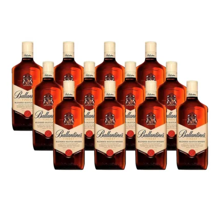 Whisky Escocês Ballantines 12 anos 1 Litro Caixa com 12 unidades